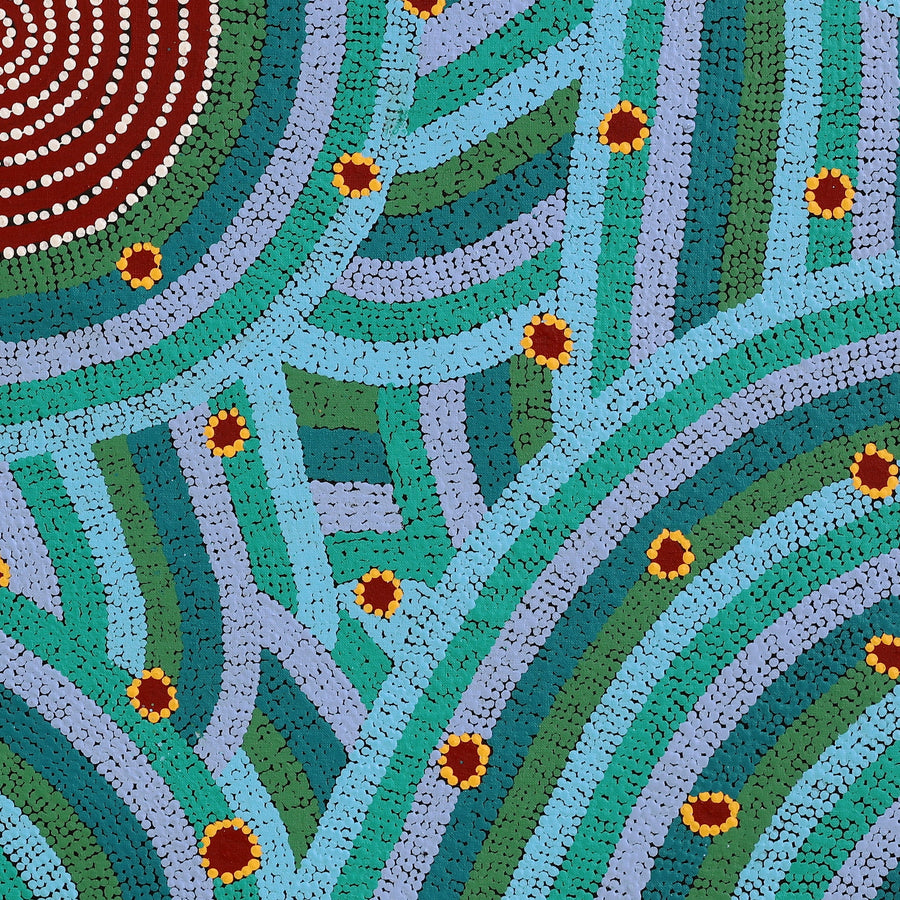 Aboriginal Artwork by Christine Nungarrayi Brown, Karnta Jukurrpa (Womens Dreaming), 91x76cm