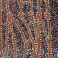Aboriginal Artwork by Clarissa Nangala Williams, Ngapa Jukurrpa (Water Dreaming) - Puyurru, 122x30cm