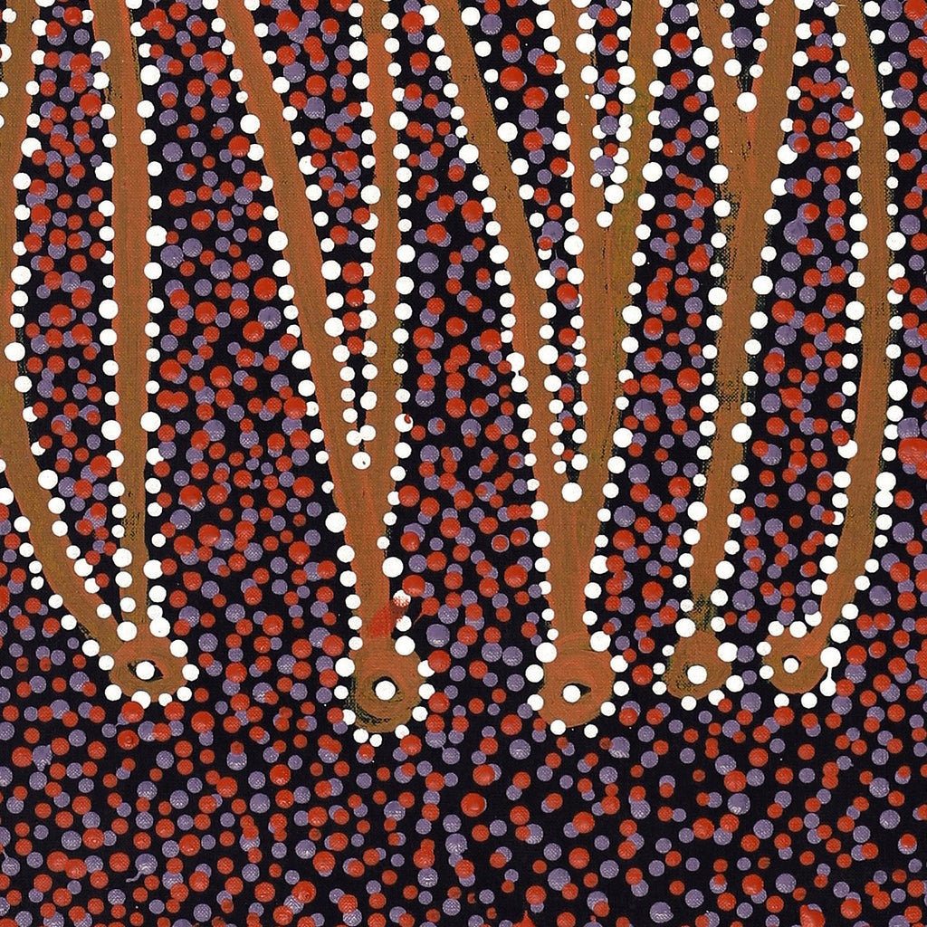 Aboriginal Artwork by Clarissa Nangala Williams, Ngapa Jukurrpa (Water Dreaming) - Puyurru, 122x30cm