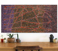 Aboriginal Art by Clarissa Nangala Williams, Ngapa Jukurrpa (Water Dreaming) - Puyurru, 122x61cm - ART ARK®