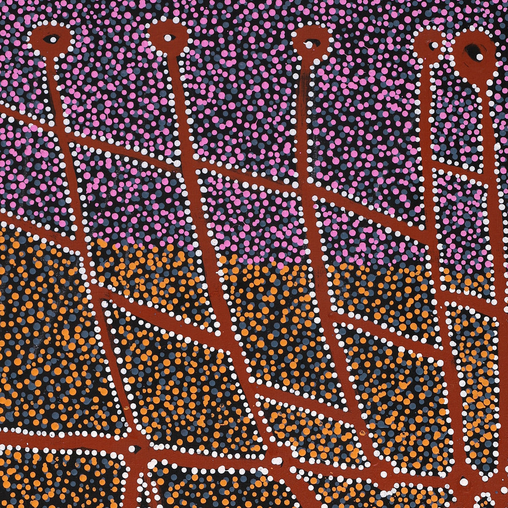 Aboriginal Artwork by Clarissa Nangala Williams, Ngapa Jukurrpa (Water Dreaming) - Puyurru, 122x61cm