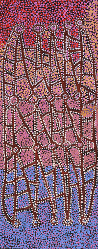 Aboriginal Artwork by Clarissa Nangala Williams, Ngapa Jukurrpa (Water Dreaming) - Puyurru, 76x30cm