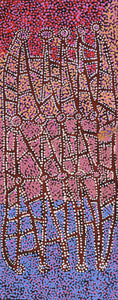 Aboriginal Artwork by Clarissa Nangala Williams, Ngapa Jukurrpa (Water Dreaming) - Puyurru, 76x30cm - ART ARK®