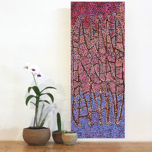 Aboriginal Artwork by Clarissa Nangala Williams, Ngapa Jukurrpa (Water Dreaming) - Puyurru, 76x30cm - ART ARK®