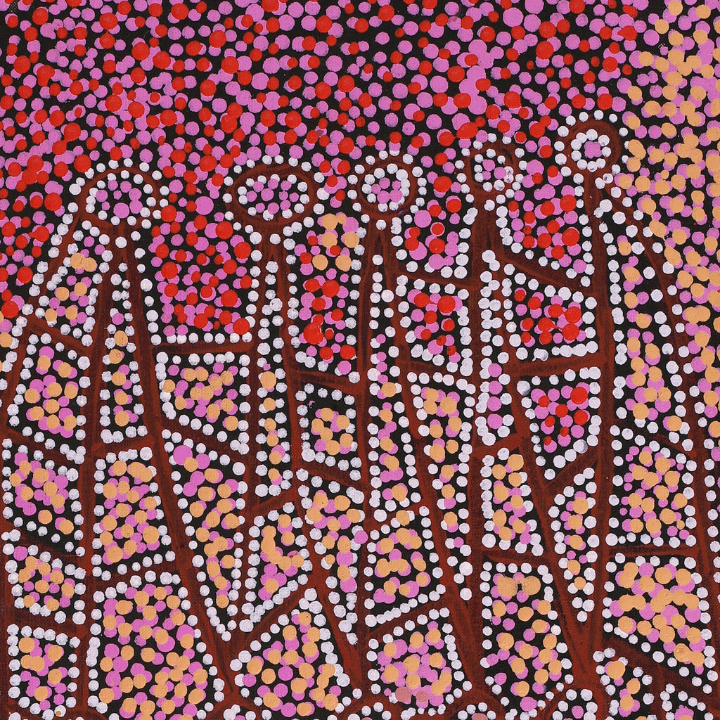 Aboriginal Artwork by Clarissa Nangala Williams, Ngapa Jukurrpa (Water Dreaming) - Puyurru, 76x30cm