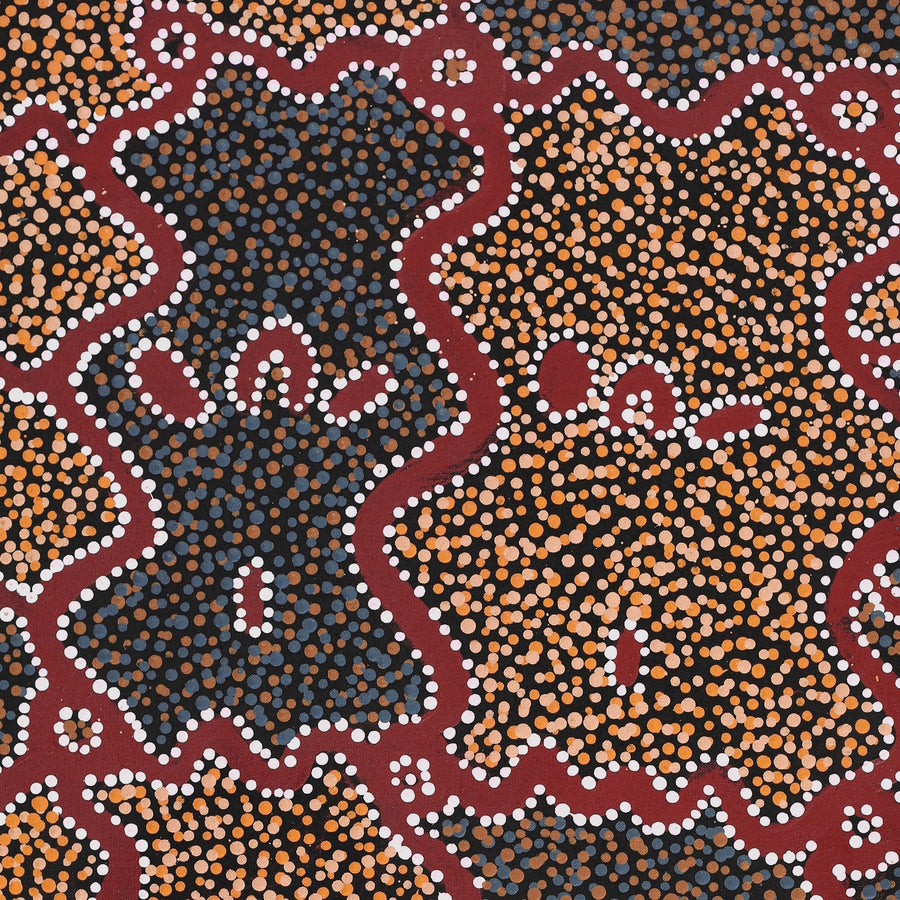 Aboriginal Artwork by Clarissa Nangala Williams, Ngapa Jukurrpa (Water Dreaming) - Puyurru, 76x46cm