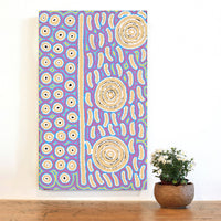 Aboriginal Artwork by Courtney Nampijinpa Patrick, Ngapa Jukurrpa (Water Dreaming) - Puyurru, 76x46cm