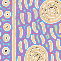 Aboriginal Artwork by Courtney Nampijinpa Patrick, Ngapa Jukurrpa (Water Dreaming) - Puyurru, 76x46cm