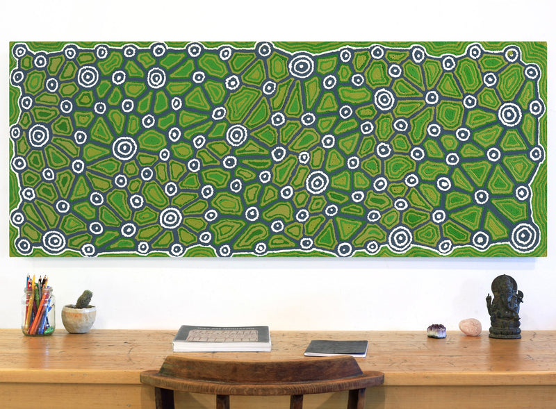 Aboriginal Artwork by Cynthia Nakamarra Wheeler, Yurrampi Jukurrpa (Honey Ant Dreaming), 152x61cm