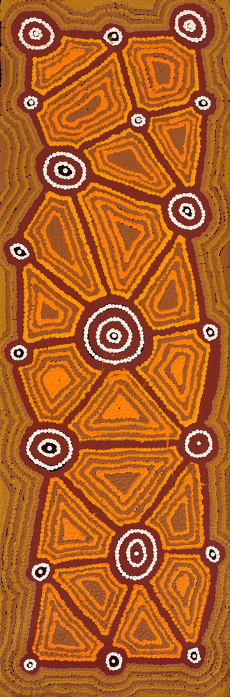 Aboriginal Artwork by Cynthia Nakamarra Wheeler, Yurrampi Jukurrpa (Honey Ant Dreaming), 91x30cm