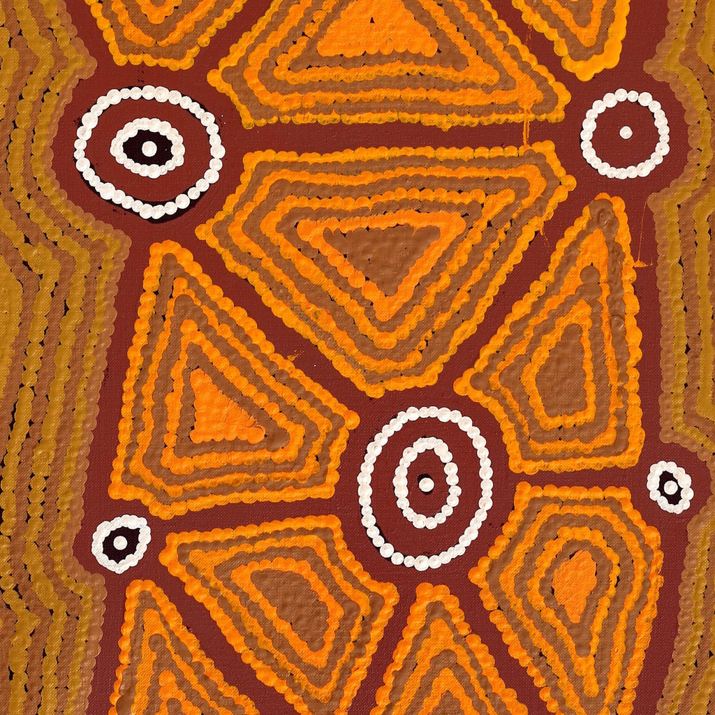 Aboriginal Art by Cynthia Nakamarra Wheeler, Yurrampi Jukurrpa (Honey Ant Dreaming), 91x30cm - ART ARK®