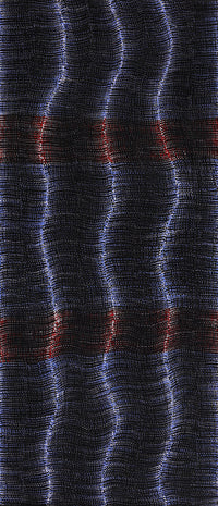 Aboriginal Artwork by Debbie Napaljarri Brown, Wanakiji Jukurrpa (Bush Tomato Dreaming), 107x46cm