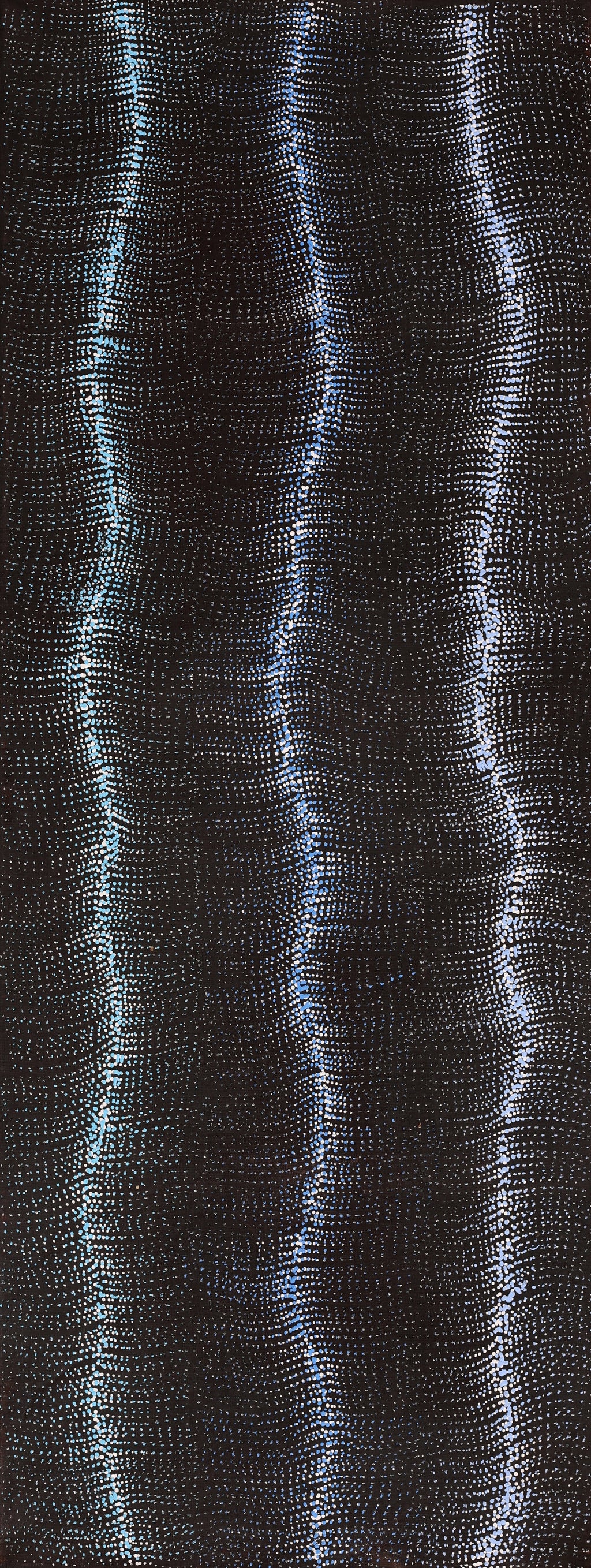 Aboriginal Artwork by Debbie Napaljarri Brown, Wanakiji Jukurrpa (Bush Tomato Dreaming), 122x46cm