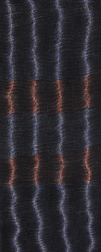 Aboriginal Artwork by Debbie Napaljarri Brown, Wanakiji Jukurrpa (Bush Tomato Dreaming), 152x61cm
