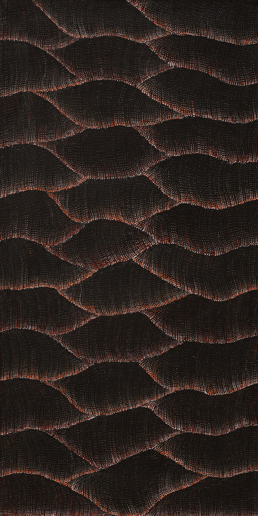 Aboriginal Artwork by Debbie Napaljarri Brown, Wanakiji Jukurrpa (Bush Tomato Dreaming), 152x76cm