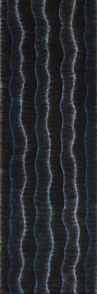 Aboriginal Artwork by Debbie Napaljarri Brown, Wanakiji Jukurrpa (Bush Tomato Dreaming), 183x61cm