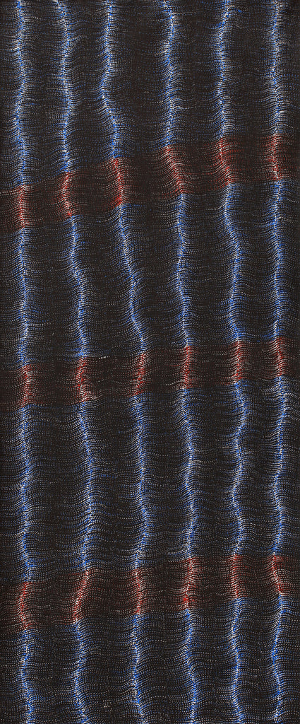 Aboriginal Artwork by Debbie Napaljarri Brown, Wanakiji Jukurrpa (Bush Tomato Dreaming), 183x76cm