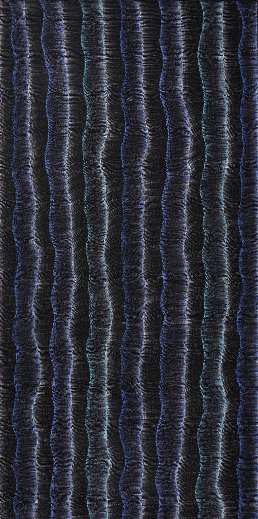 Aboriginal Artwork by Debbie Napaljarri Brown, Wanakiji Jukurrpa (Bush Tomato Dreaming), 183x91cm