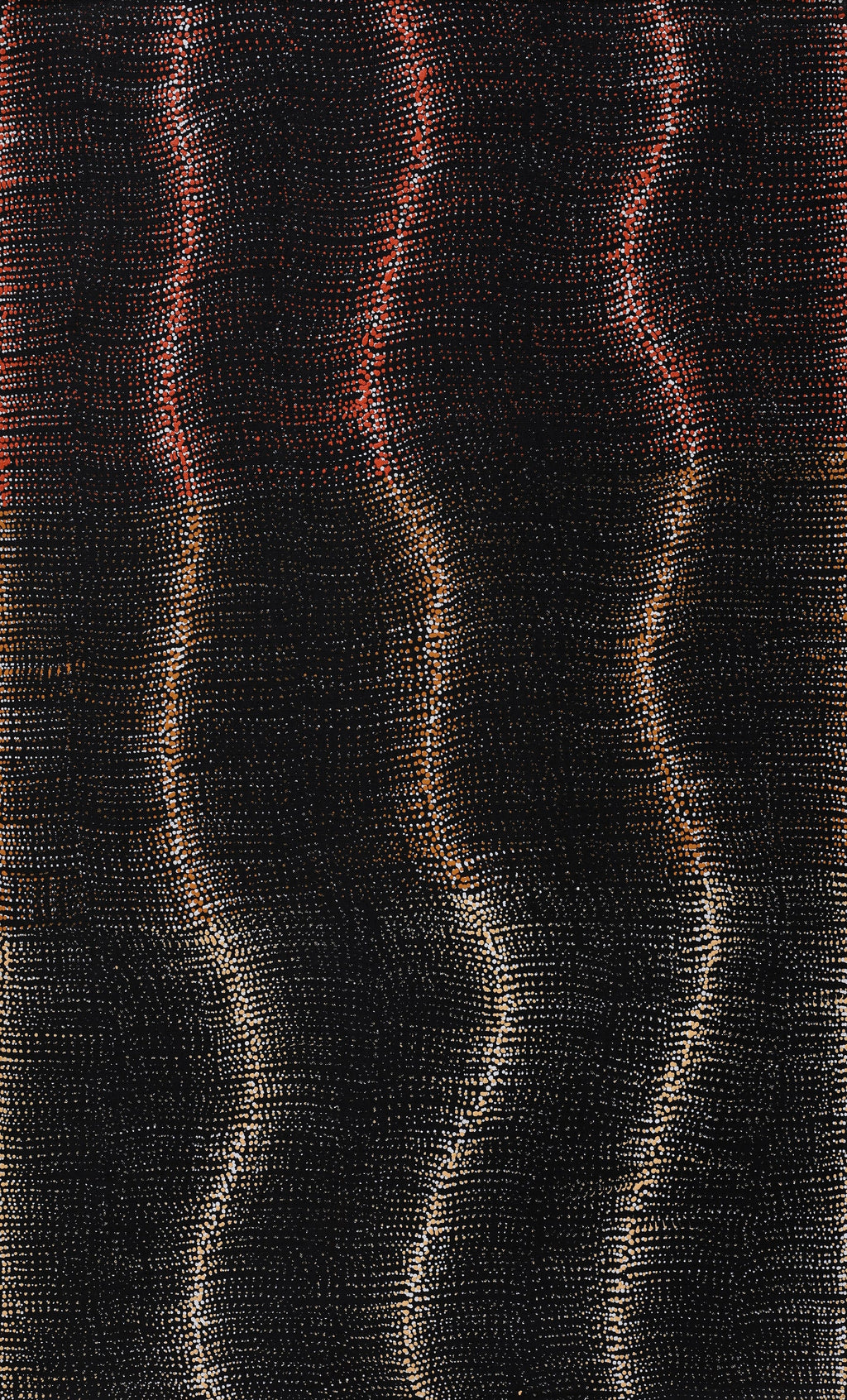Aboriginal Artwork by Debbie Napaljarri Brown, Wanakiji Jukurrpa (Bush Tomato Dreaming), 76x46cm