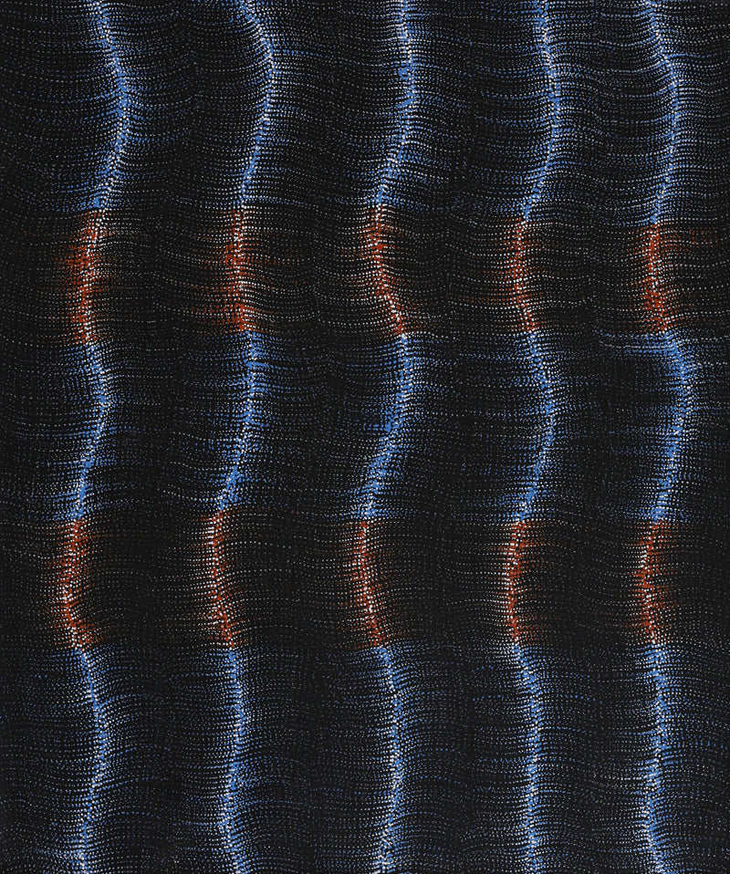 Aboriginal Artwork by Debbie Napaljarri Brown, Wanakiji Jukurrpa (Bush Tomato Dreaming), 91x76cm