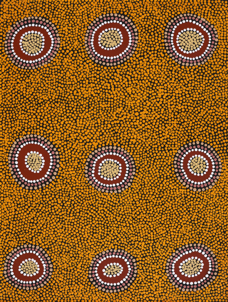 Aboriginal Artwork by Deborah Napangardi Williams, Wanakiji Jukurrpa (Bush Tomato Dreaming), 61x46cm