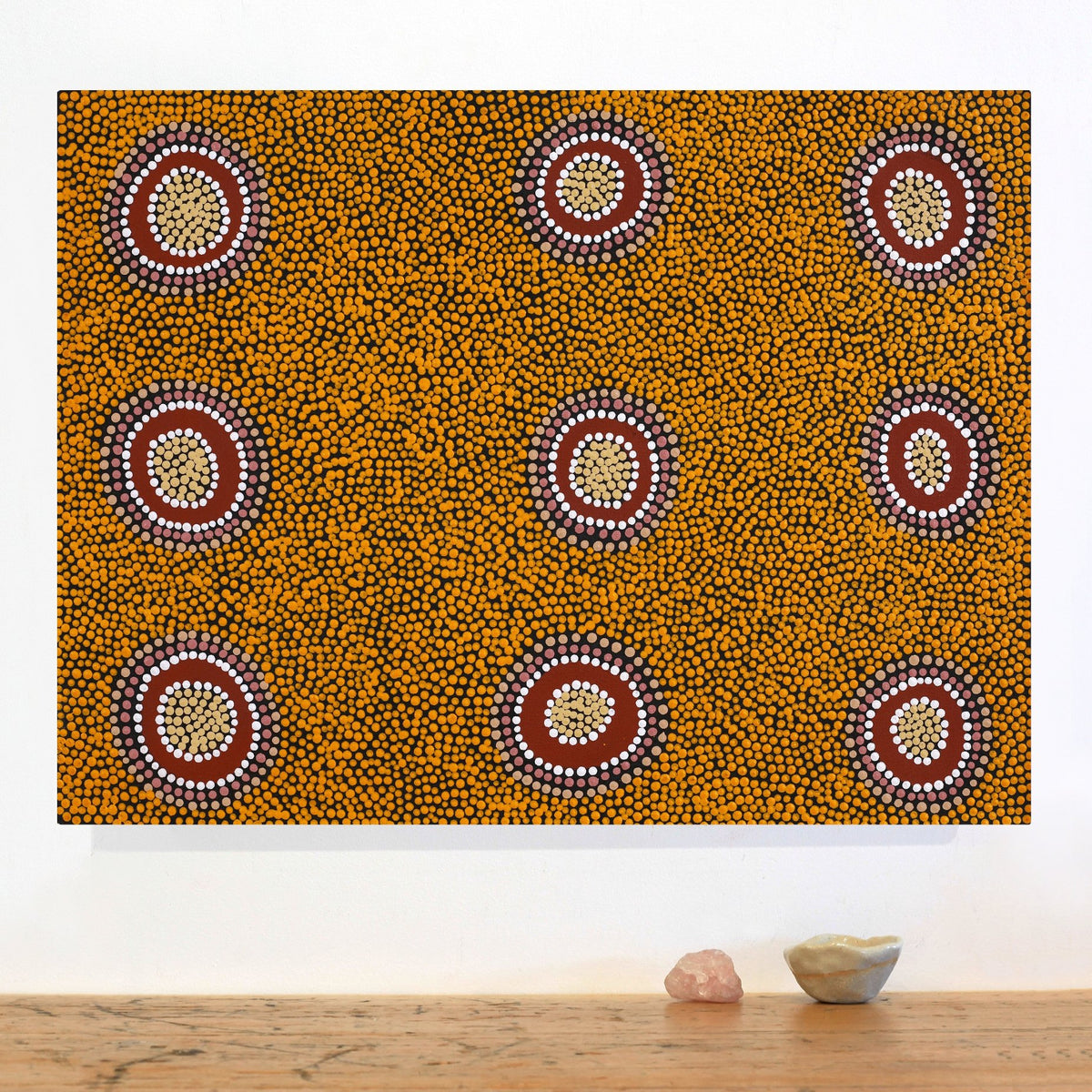 Aboriginal Art by Deborah Napangardi Williams, Wanakiji Jukurrpa (Bush Tomato Dreaming), 61x46cm - ART ARK®