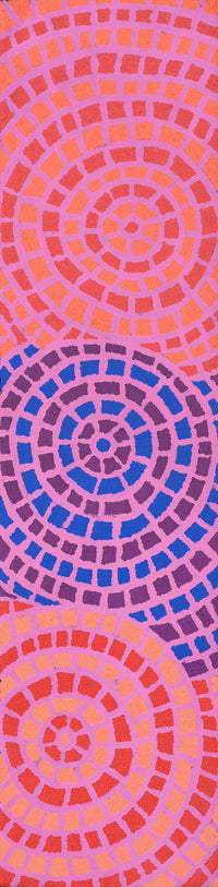 Aboriginal Artwork by Desphina Nampijinpa Brown, Mina Mina Jukurrpa (Mina Mina Dreaming) - Ngalyipi, 122x30cm