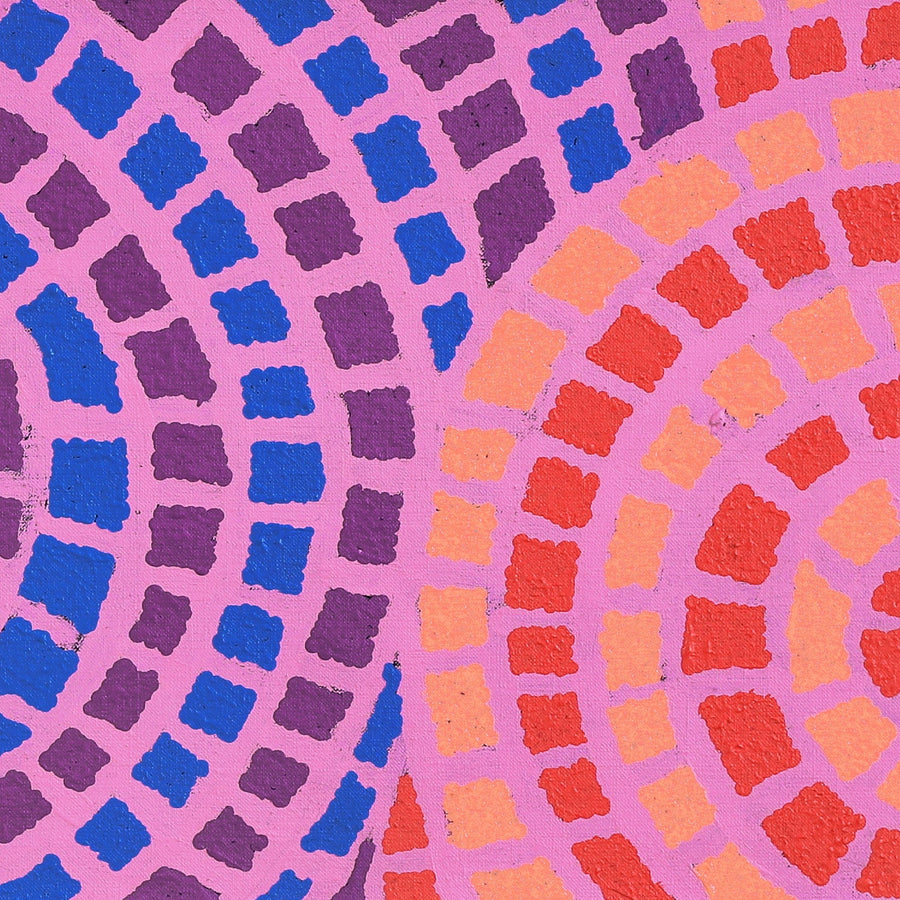 Aboriginal Artwork by Desphina Nampijinpa Brown, Mina Mina Jukurrpa (Mina Mina Dreaming) - Ngalyipi, 122x30cm