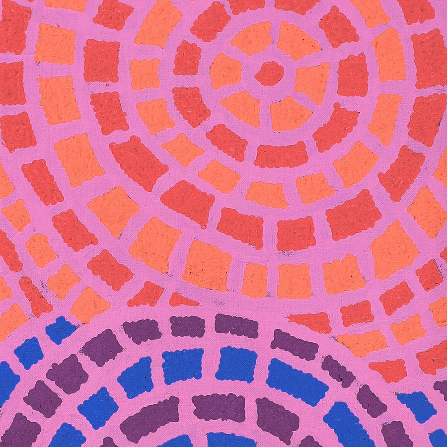 Aboriginal Artwork by Desphina Nampijinpa Brown, Mina Mina Jukurrpa (Mina Mina Dreaming) - Ngalyipi, 122x30cm