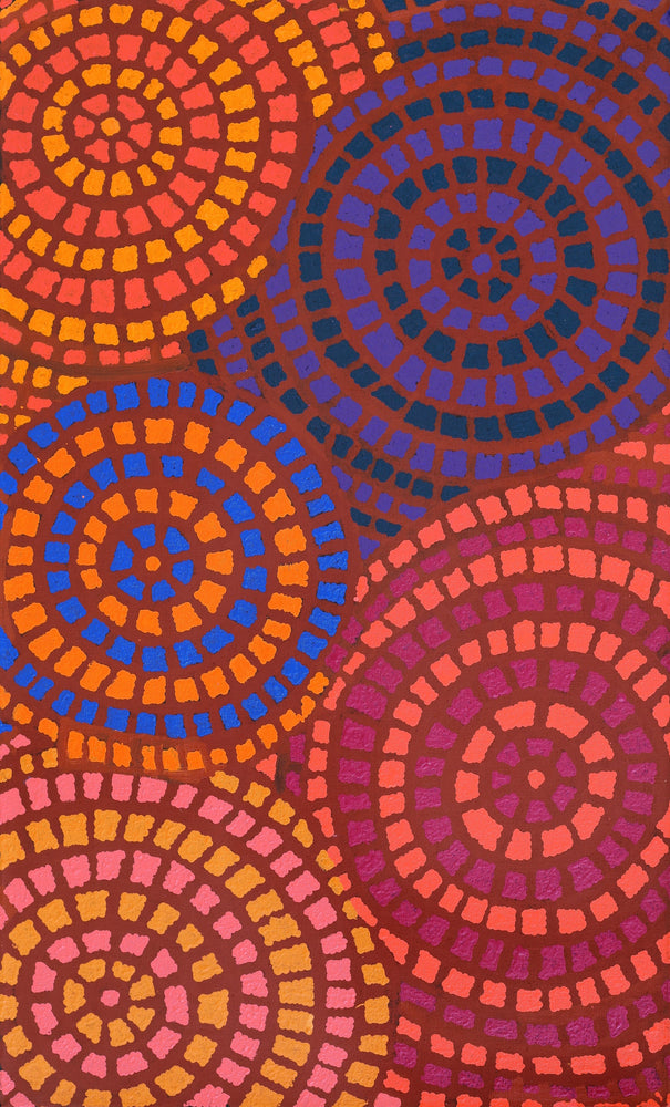 Aboriginal Artwork by Desphina Nampijinpa Brown, Mina Mina Jukurrpa (Mina Mina Dreaming) - Ngalyipi, 76x46cm