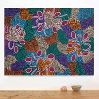 Aboriginal Artwork by Elsie Nampijinpa Moore, Karnta Jukurrpa (Womens Dreaming), 61x46cm
