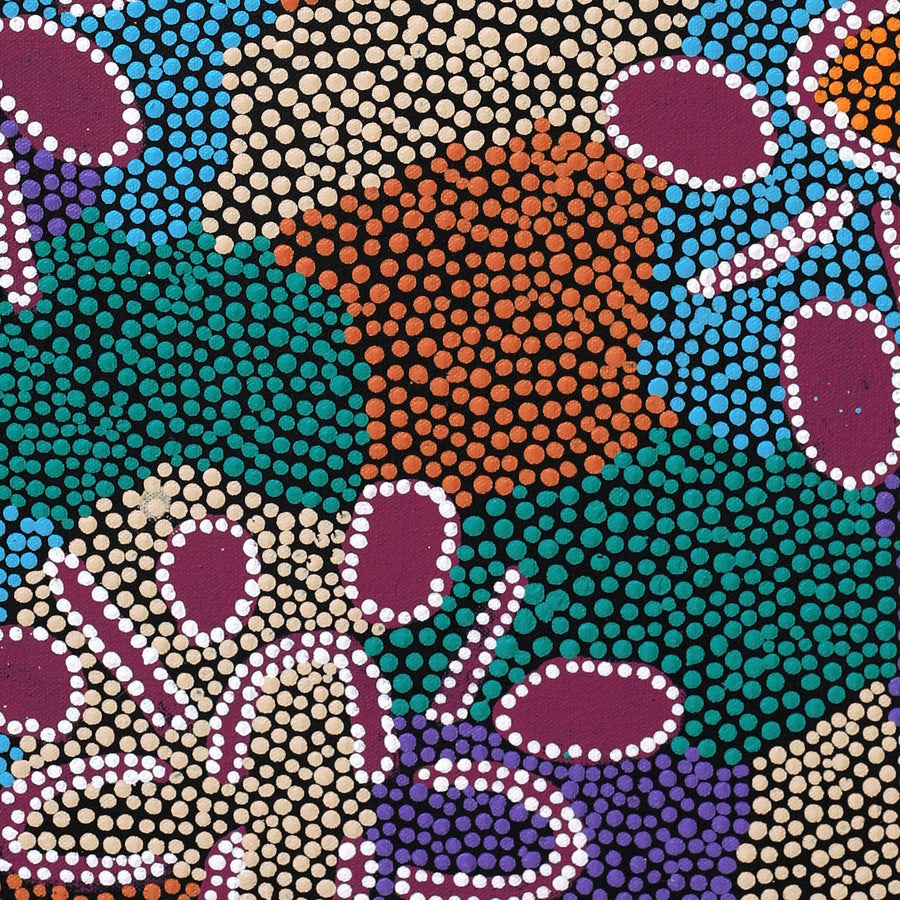 Aboriginal Artwork by Elsie Nampijinpa Moore, Karnta Jukurrpa (Womens Dreaming), 61x46cm