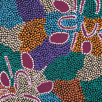 Aboriginal Artwork by Elsie Nampijinpa Moore, Karnta Jukurrpa (Womens Dreaming), 61x46cm