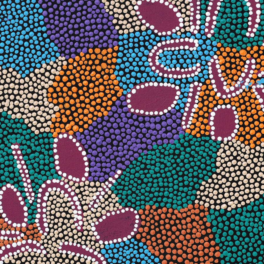 Aboriginal Artwork by Elsie Nampijinpa Moore, Karnta Jukurrpa (Womens Dreaming), 61x46cm