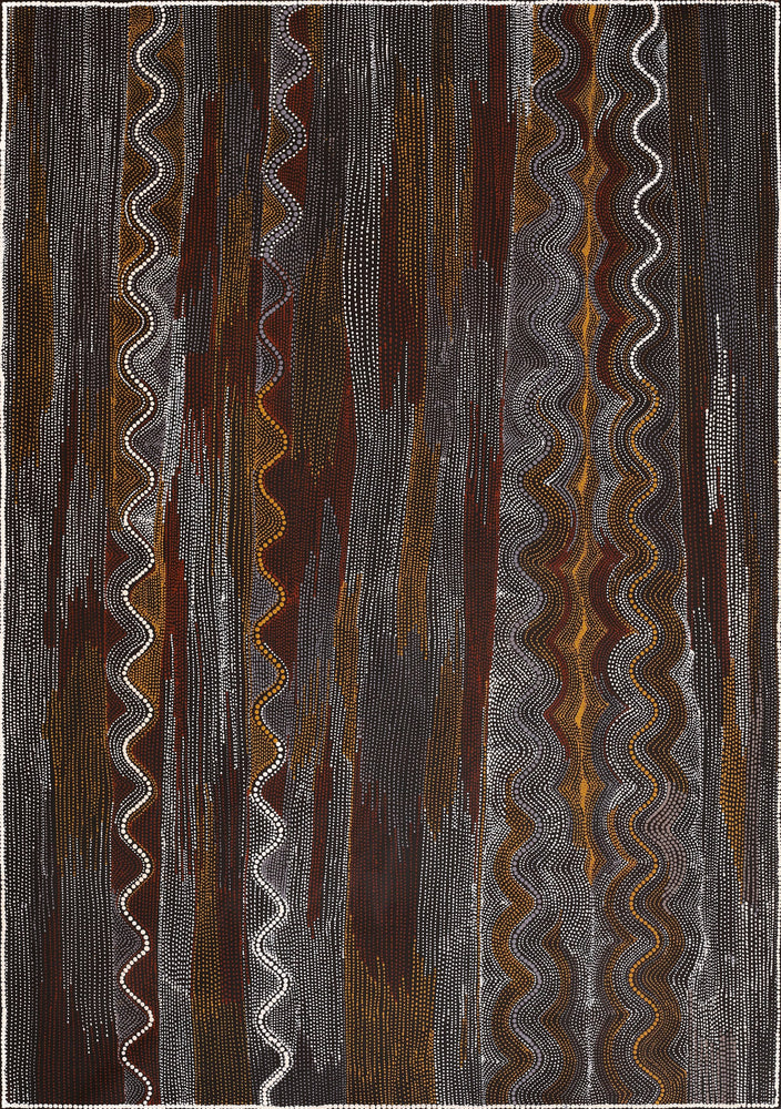Aboriginal Artwork by Elsie Napanangka Granites, Mina Mina Jukurrpa, 152x107cm