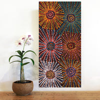 Aboriginal Artwork by Evelyn Nangala Robertson, Ngapa Jukurrpa - Puyurru, 61x30cm