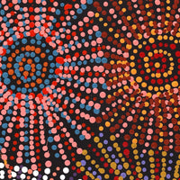 Aboriginal Artwork by Evelyn Nangala Robertson, Ngapa Jukurrpa - Puyurru, 61x30cm