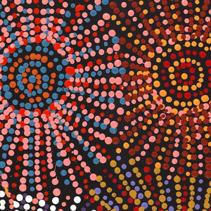 Aboriginal Art by Evelyn Nangala Robertson, Ngapa Jukurrpa - Puyurru, 61x30cm - ART ARK®