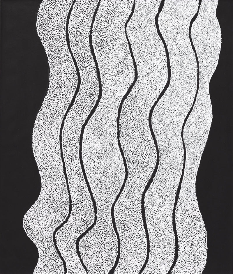 Aboriginal Artwork by Flora Nakamarra Brown, Mina Mina Jukurrpa, 107x91cm