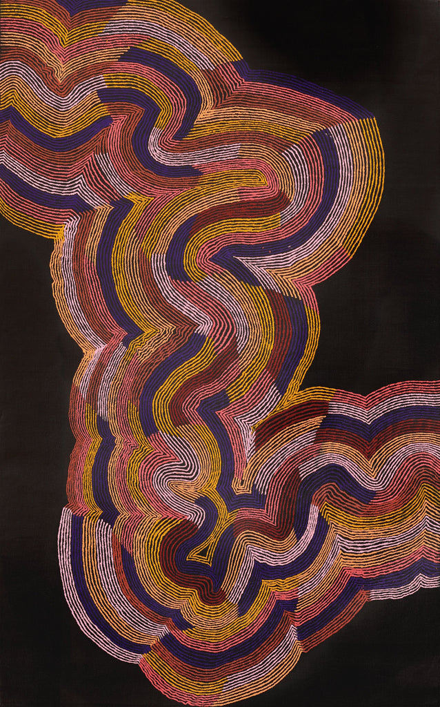 Aboriginal Artwork by Flora Nakamarra Brown, Mina Mina Jukurrpa, 122x76cm - ART ARK®