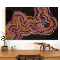 Aboriginal Artwork by Flora Nakamarra Brown, Mina Mina Jukurrpa, 122x76cm