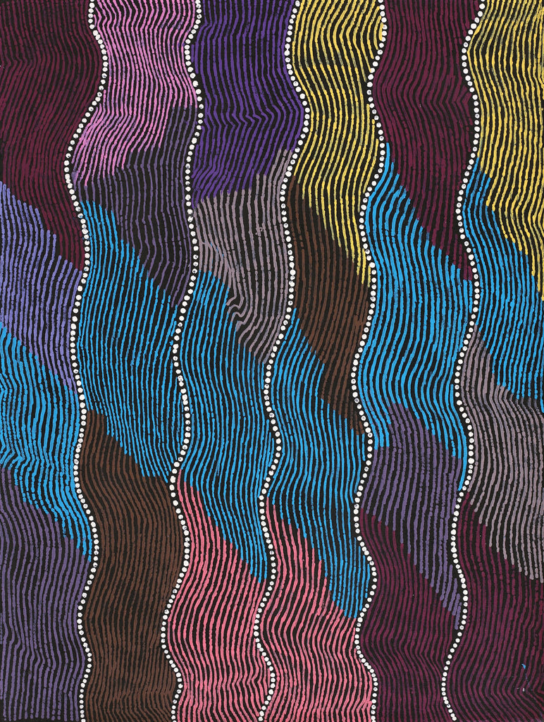 Aboriginal Artwork by Flora Nakamarra Brown, Mina Mina Jukurrpa, 61x46cm