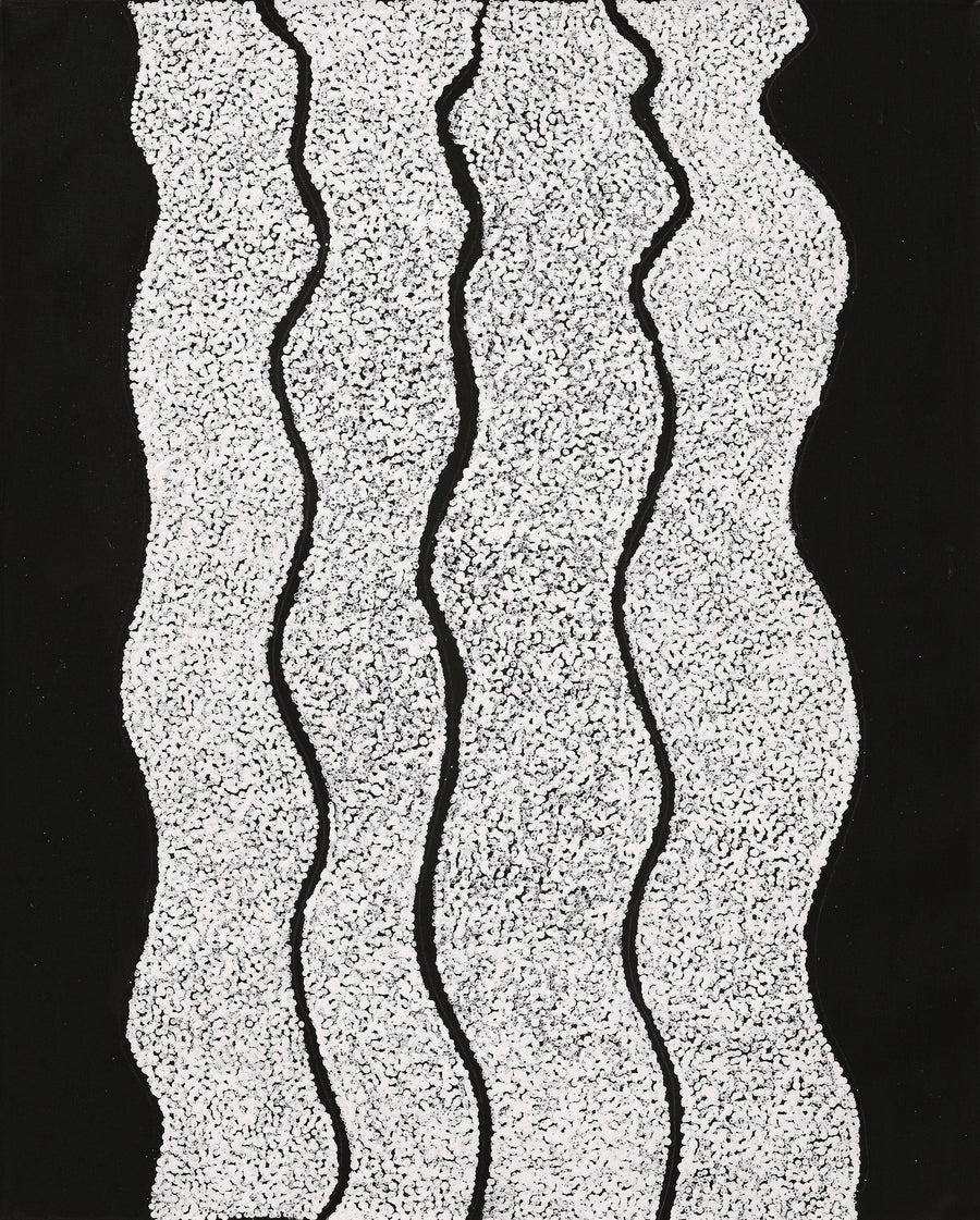 Aboriginal Artwork by Flora Nakamarra Brown, Mina Mina Jukurrpa, 76x61cm