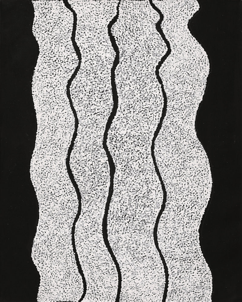 Aboriginal Artwork by Flora Nakamarra Brown, Mina Mina Jukurrpa, 76x61cm