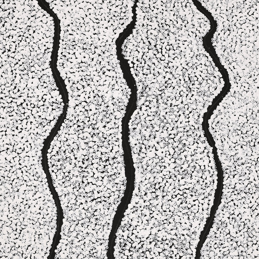 Aboriginal Artwork by Flora Nakamarra Brown, Mina Mina Jukurrpa, 76x61cm