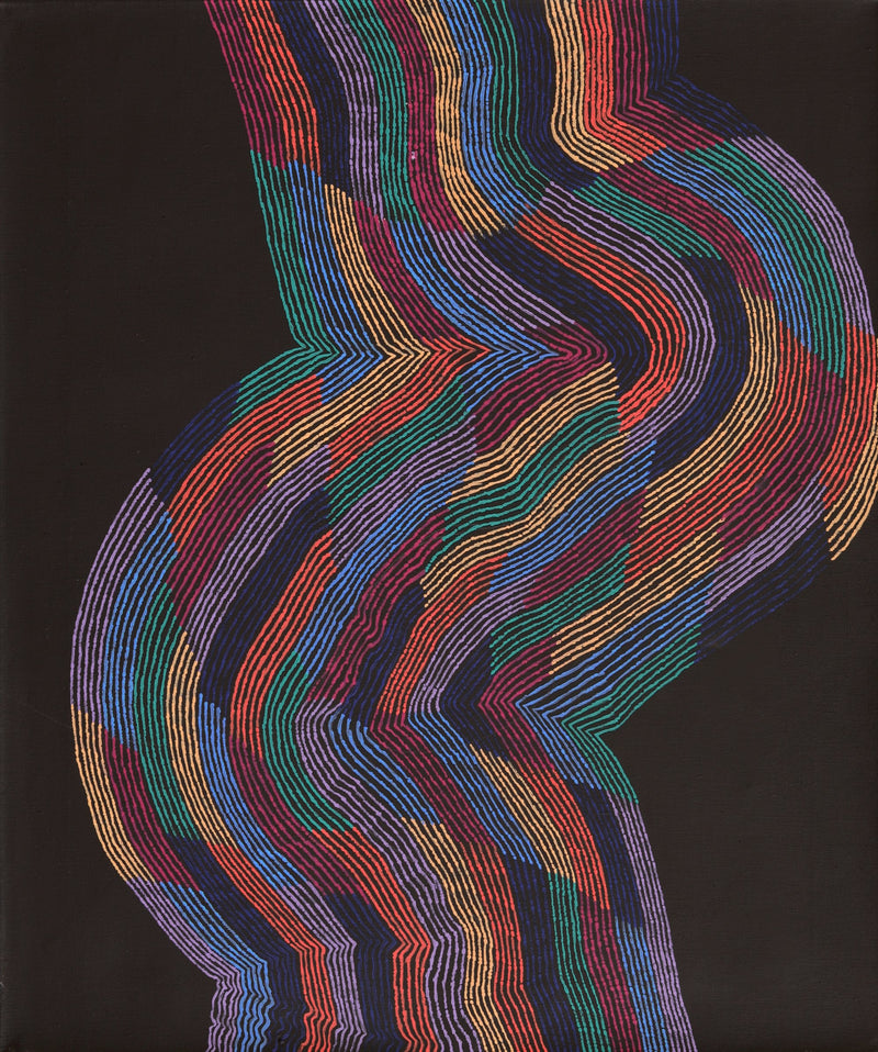 Aboriginal Artwork by Flora Nakamarra Brown, Mina Mina Jukurrpa, 91x76cm