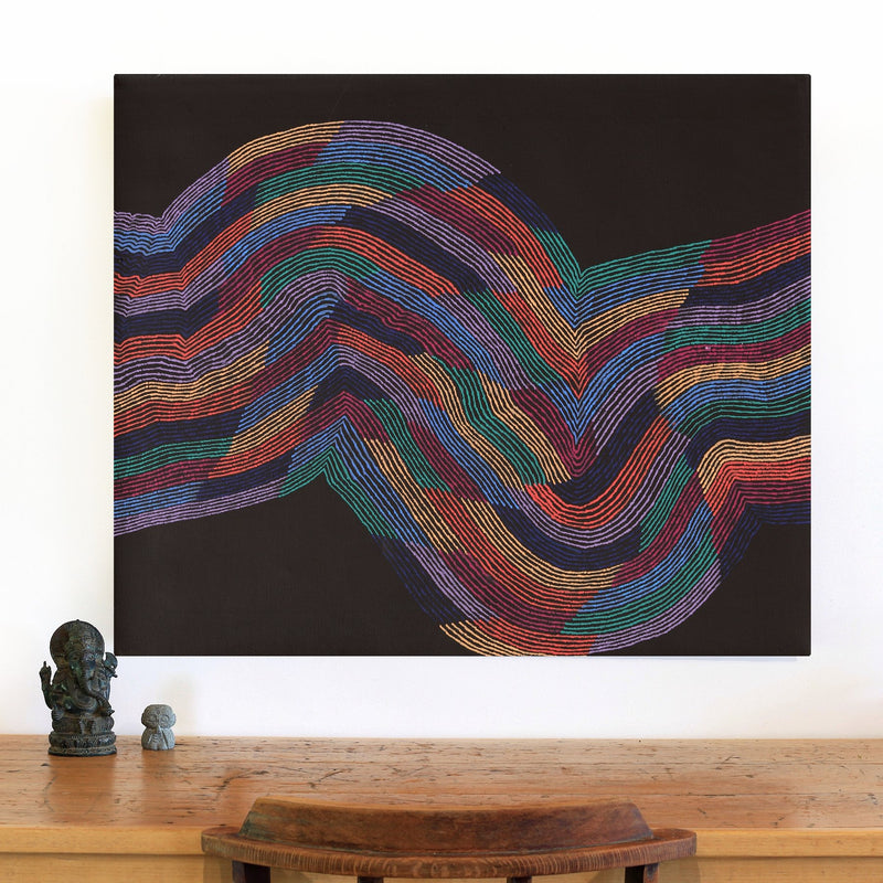 Aboriginal Artwork by Flora Nakamarra Brown, Mina Mina Jukurrpa, 91x76cm