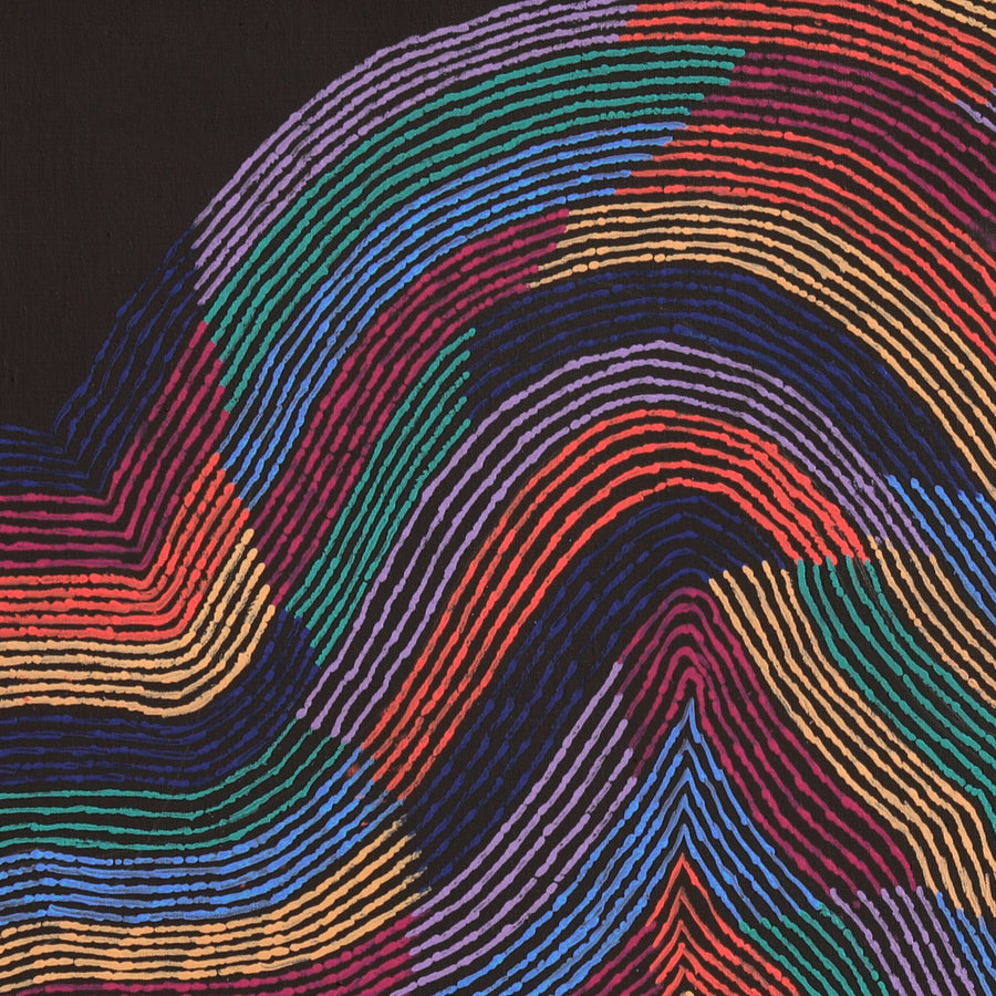 Aboriginal Artwork by Flora Nakamarra Brown, Mina Mina Jukurrpa, 91x76cm