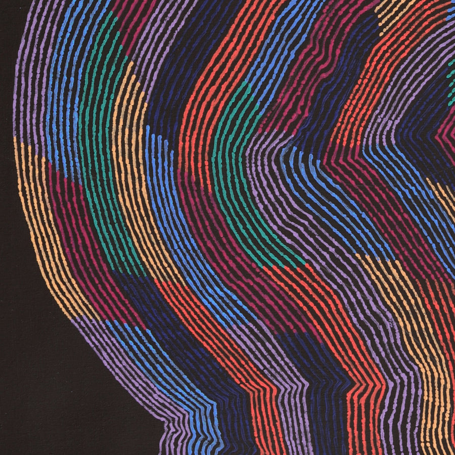 Aboriginal Artwork by Flora Nakamarra Brown, Mina Mina Jukurrpa, 91x76cm