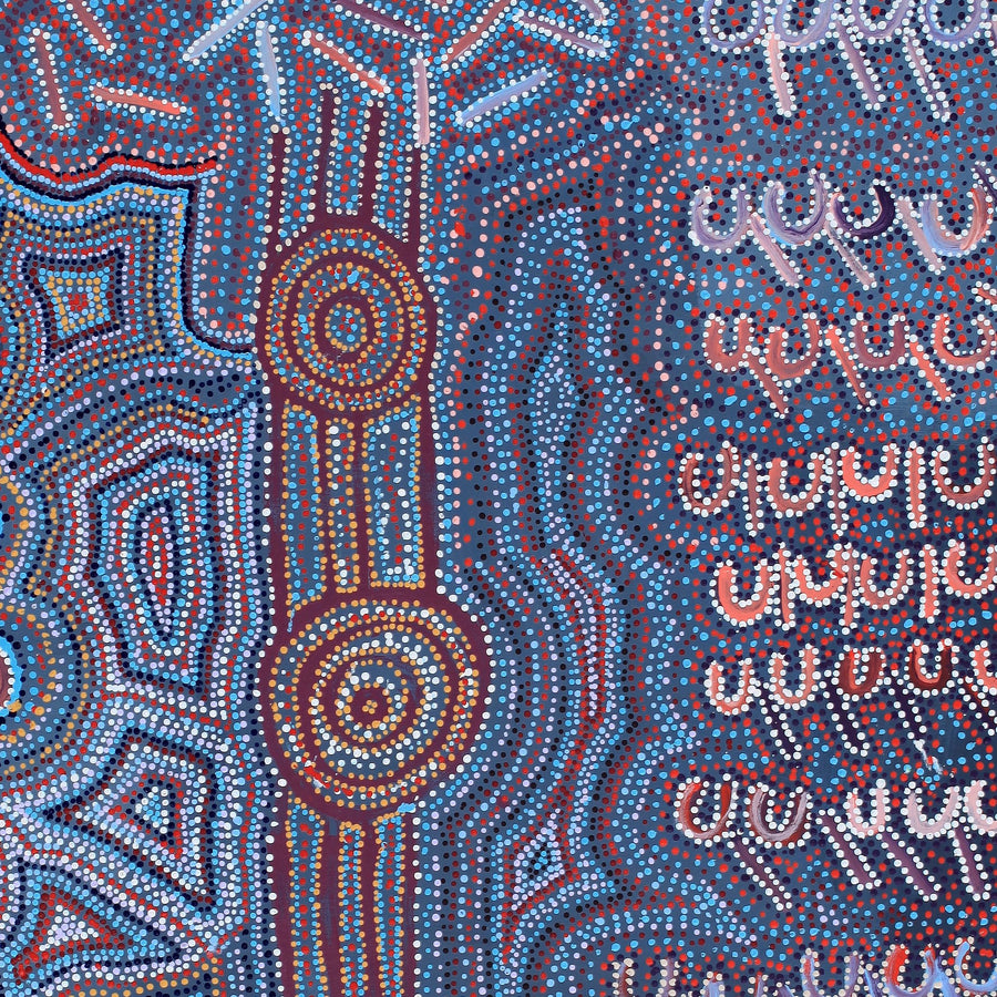Aboriginal Artwork by Gayle Napangardi Gibson, Mina Mina Jukurrpa - Ngalyipi, 122x122cm